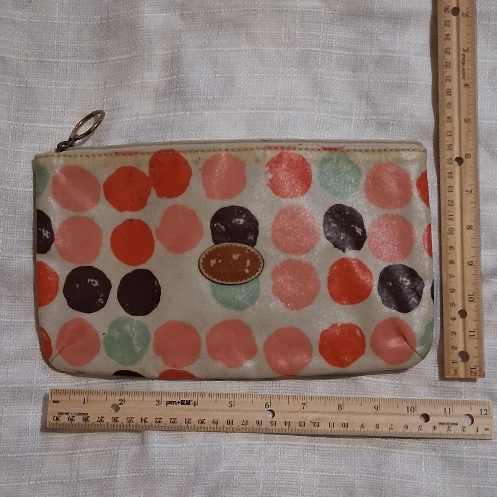 Fossil Polka Dot Canvas Pouch